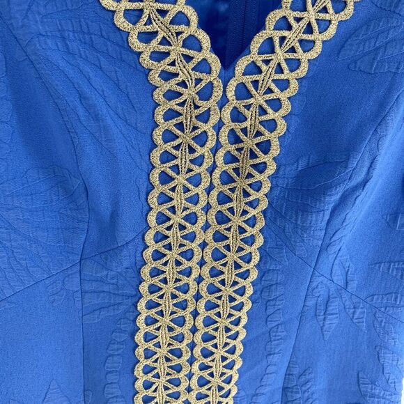 Lilly Pulitzer Women’s Bennet Blue Arie Stretch Shift V-Neck Mini Dress Size 00 - Picture 9 of 10